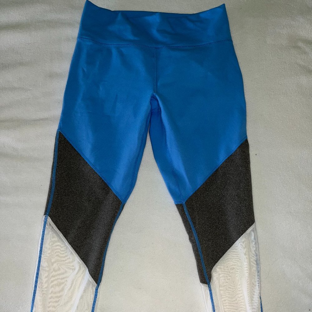 Blue/Gray/White Powerhold Fabletics Leggings